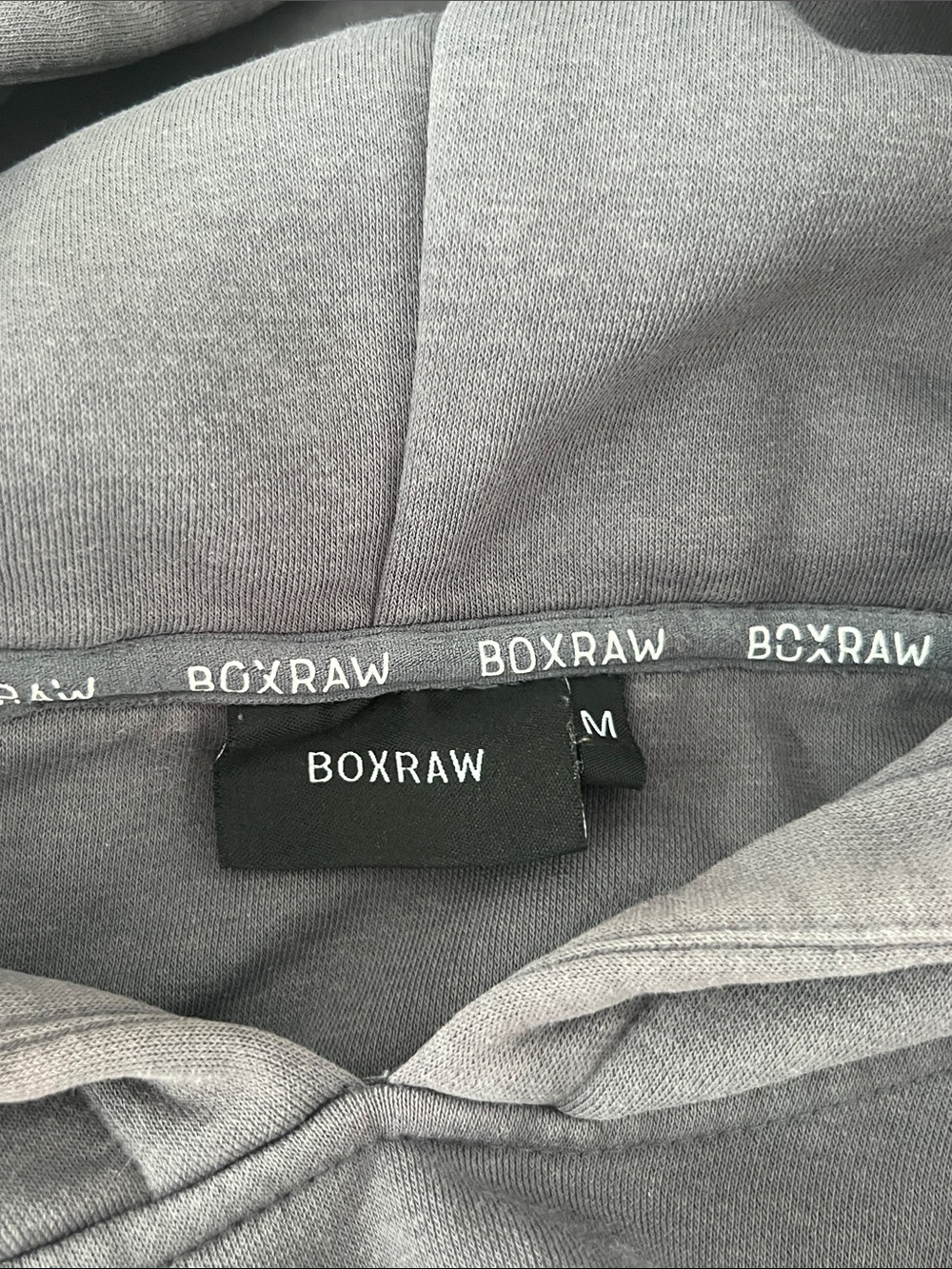 Boxraw Men's Hooded Pullover Sweatshirt in Charcoal - Picture 2 of 4